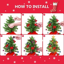 how to install real mini christmas tree