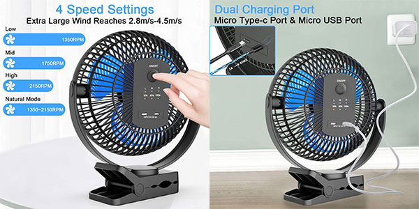 Rechargeable Portable Camping Fan